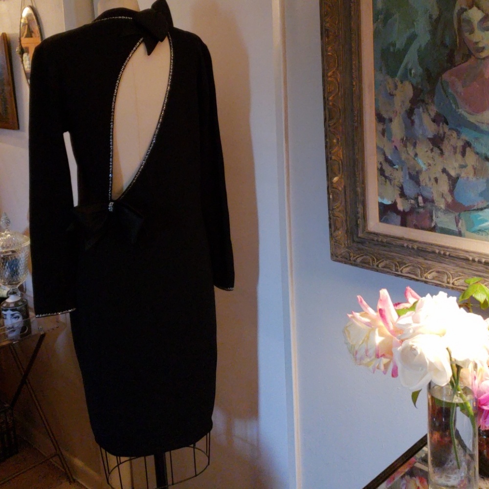 St John knit black evening dresss